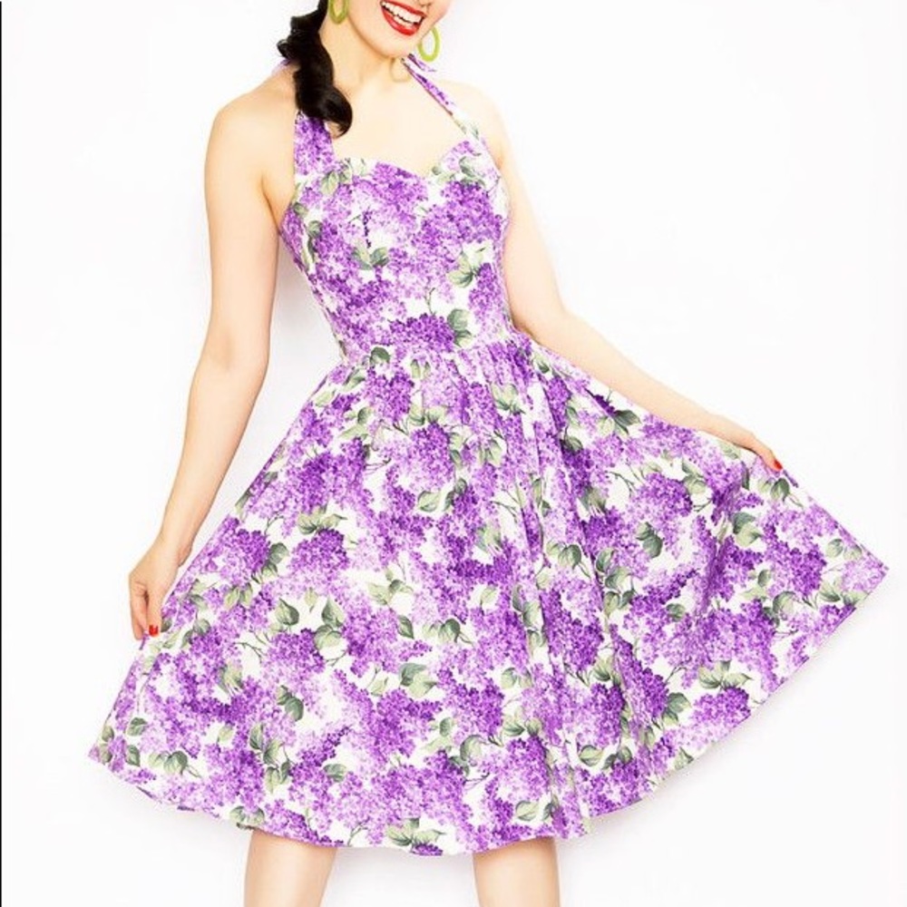 Bernie Dexter Lilac Halter Dress L
